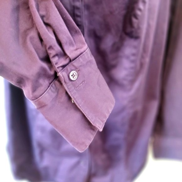 LANE BRYANT | Women's Button Down Animal Print Collar Shirt Purple Size 14 - Picture 5 of 9